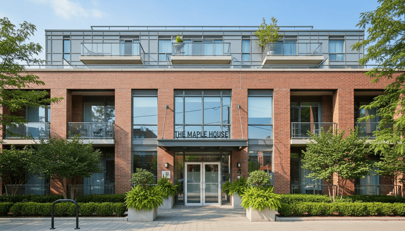Clean and well-maintained residential building exterior